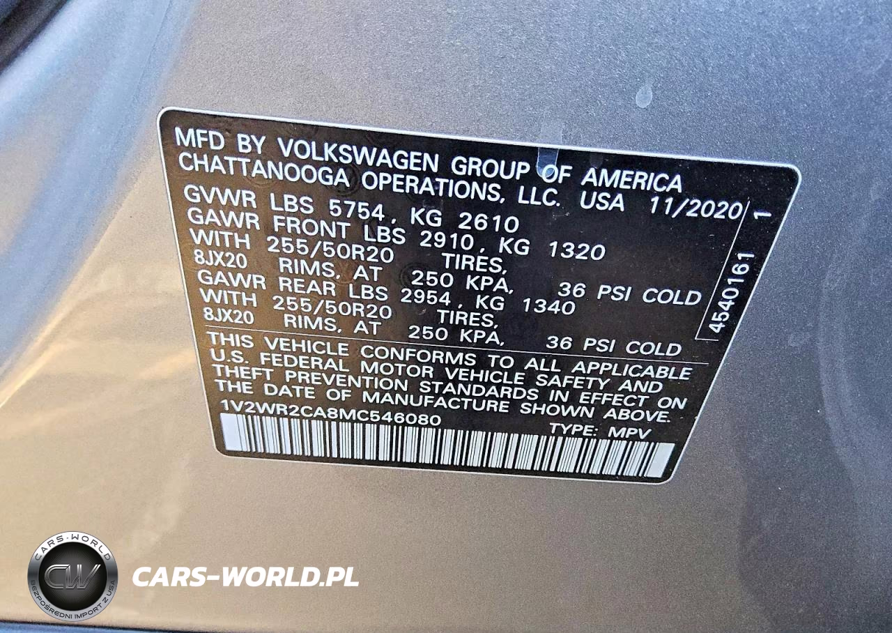 2021 Volkswagen Atlas Se VIN:1V2WR2CA8MC546080 - 13
