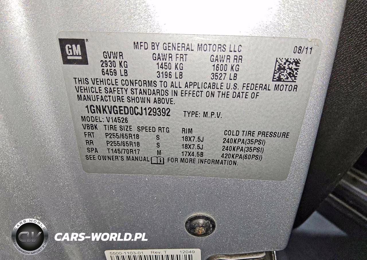 2012 Chevrolet Traverse Lt VIN:1GNKVGED0CJ129392 - 14