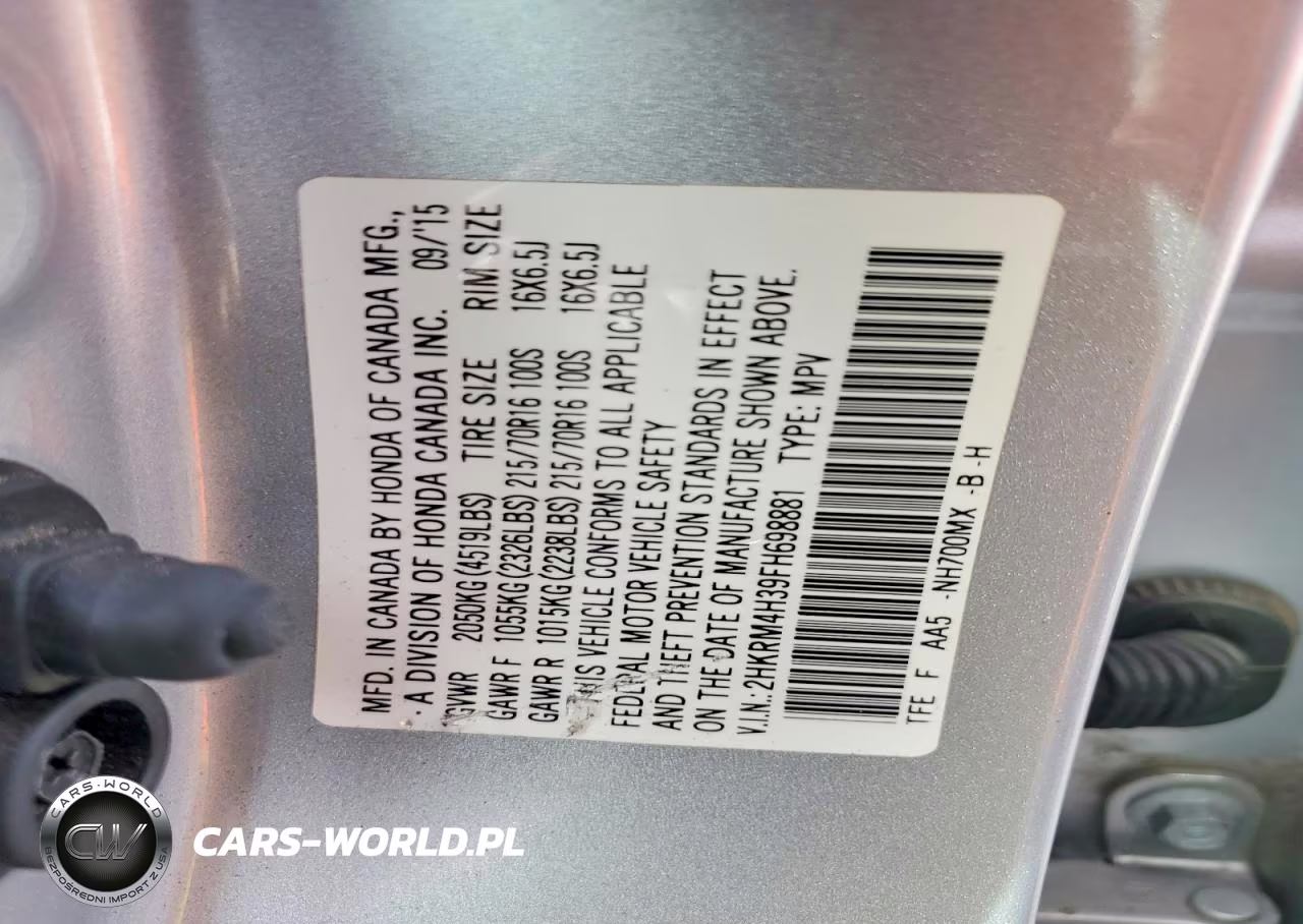 2015 Honda Cr-V Lx VIN:2HKRM4H39FH698881 - 13