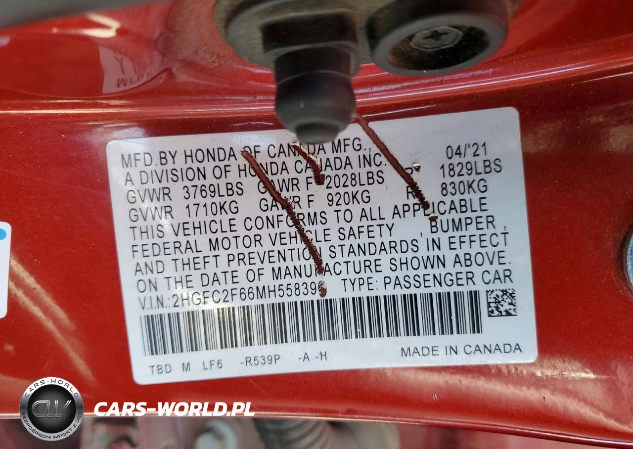 2021 Honda Civic Lx VIN:2HGFC2F66MH558396 - 12