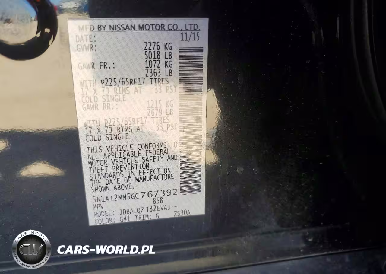 2016 Niss Rogue S VIN:5N1AT2MN5GC767392 - 12