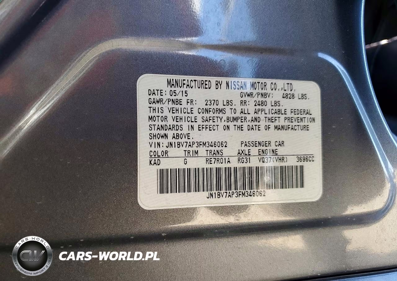 2015 Infiniti Q50 Base VIN:JN1BV7AP3FM346062 - 12