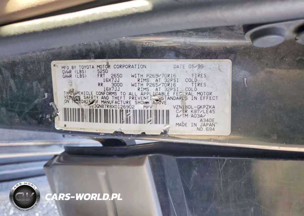 1999 Toyota 4Runner Limited VIN:JT3GN87R8X0126902 - 13