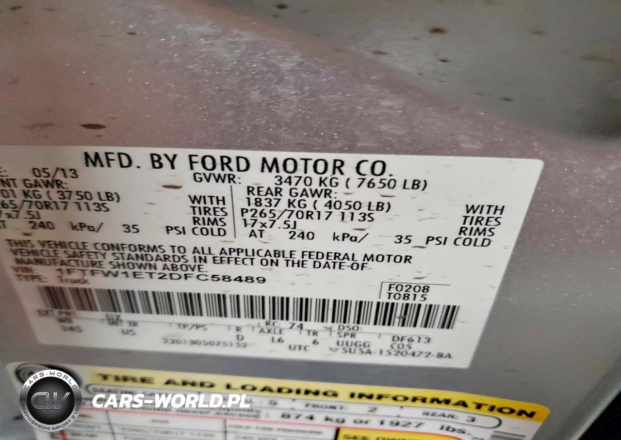 2013 Ford F150 Supercrew VIN:1FTFW1ET2DFC58489 - 13