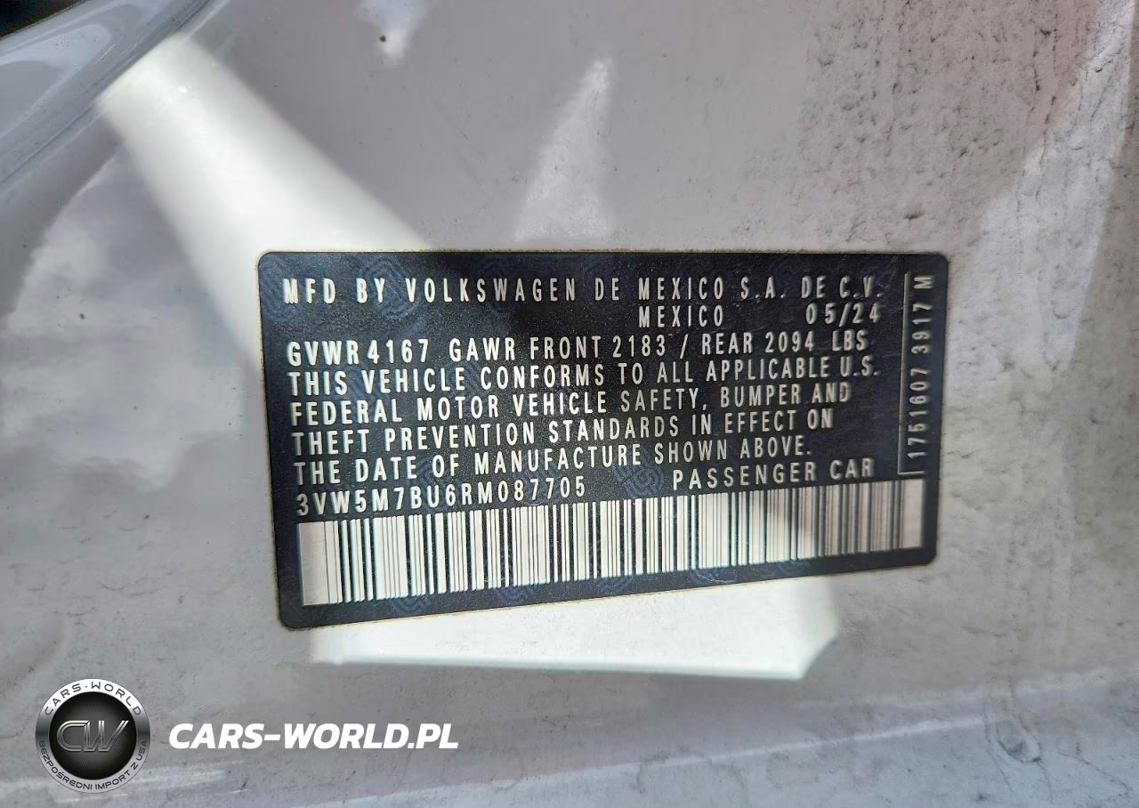 2024 Volkswagen Jetta S VIN:3VW5M7BU6RM087705 - 12