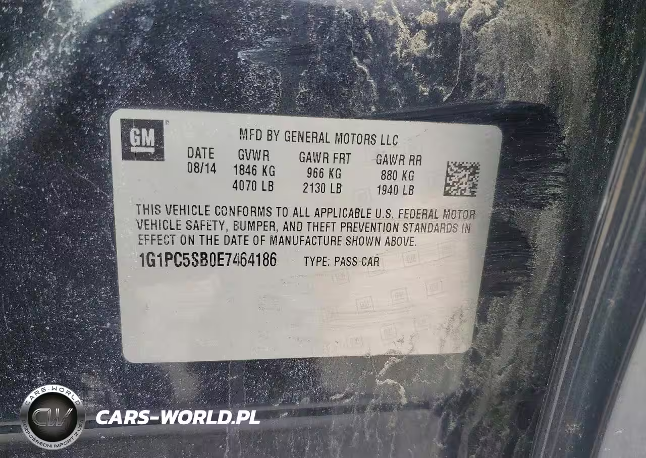 2014 Chev Cruze Lt VIN:1G1PC5SB0E7464186 - 12