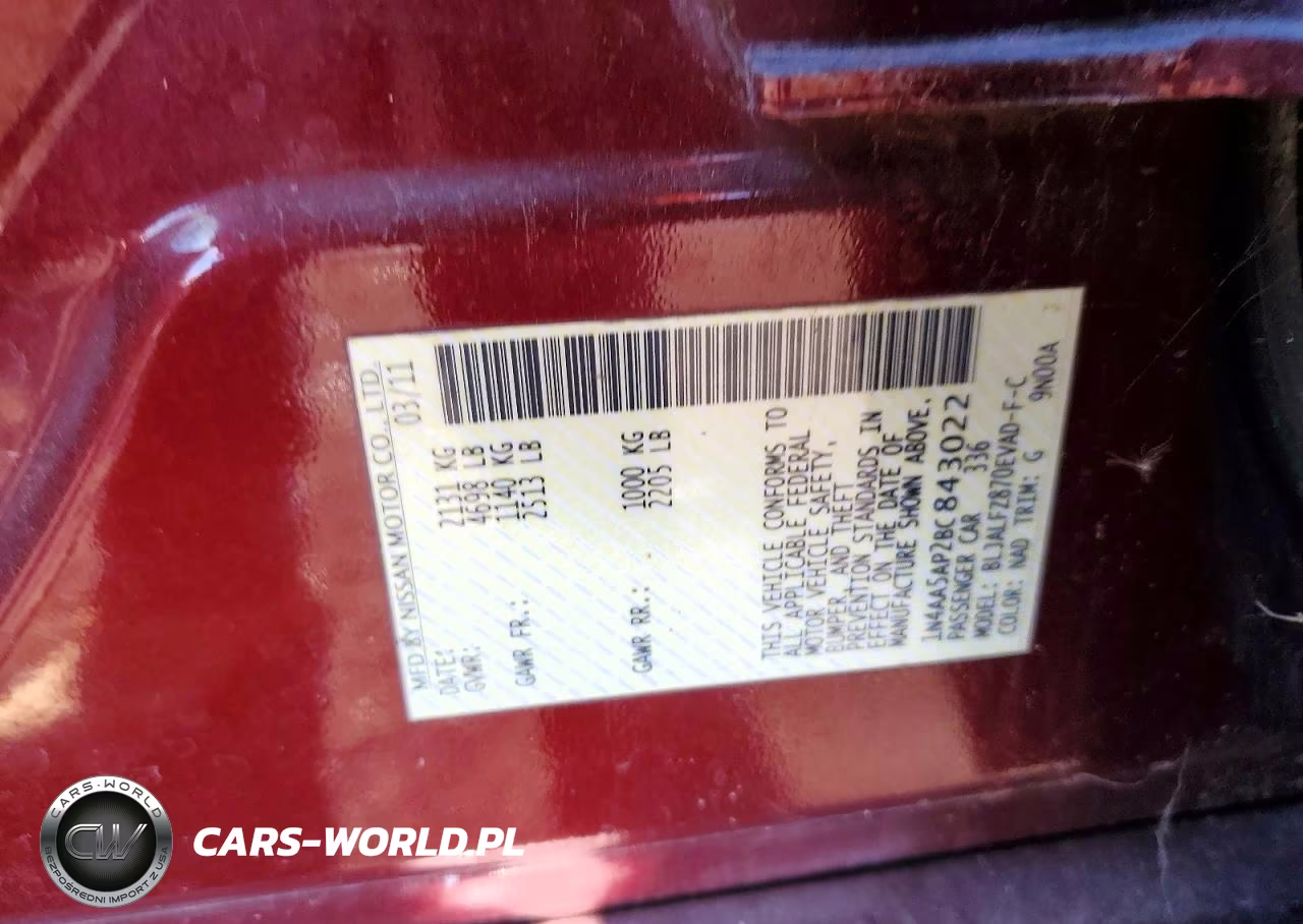 2011 Nissan Maxima VIN:1N4AA5AP2BC843022 - 12