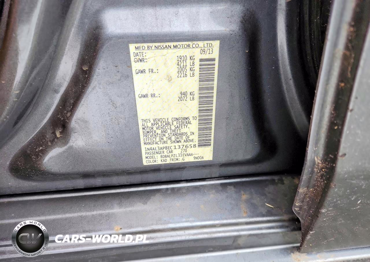 2014 Nissan Altima 2.5 VIN:1N4AL3AP8EC137658 - 12