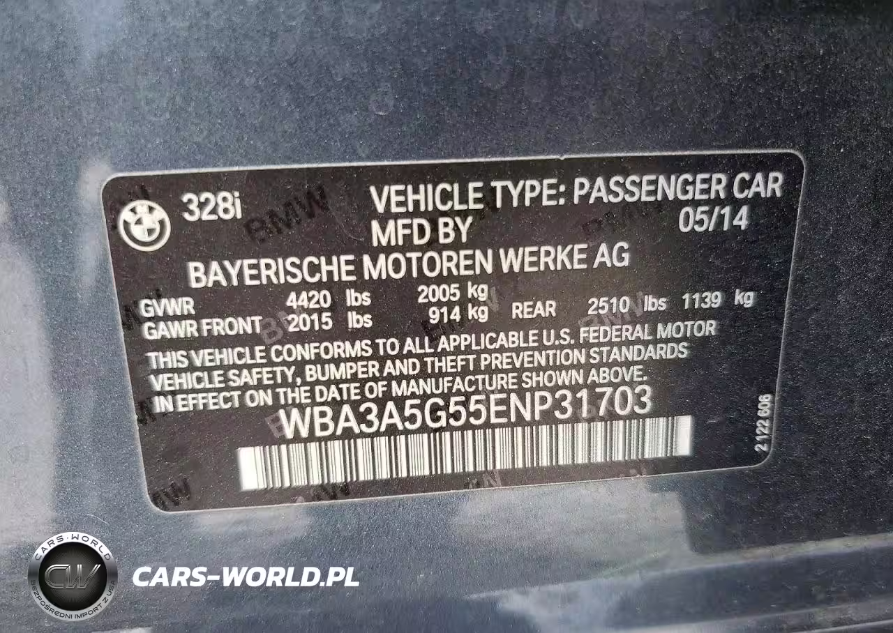2014 BMW 328 I VIN:WBA3A5G55ENP31703 - 12