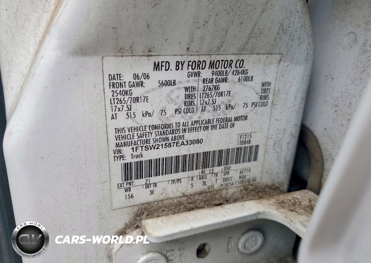 2007 Ford F250 Super Duty VIN:1FTSW21587EA33080 - 12