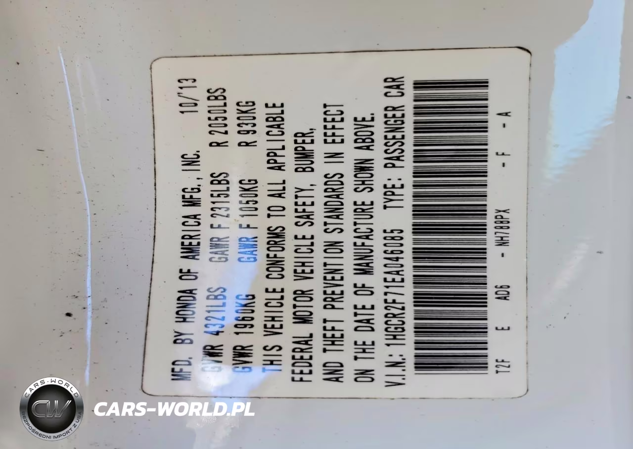 2014 Honda Accord Ex VIN:1HGCR2F71EA046085 - 12
