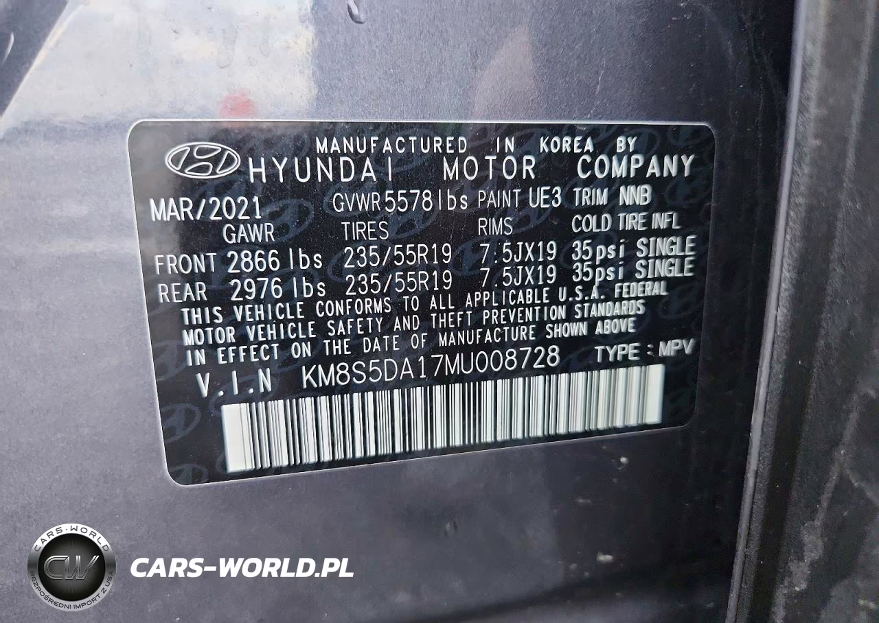 2021 Hyundai Santa Fe Hybrid Limited Hev VIN:KM8S5DA17MU008728 - 14