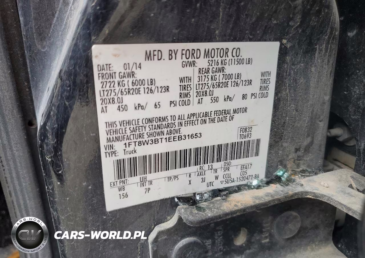 2014 Ford F350 Super Duty VIN:1FT8W3BT1EEB31653 - 12