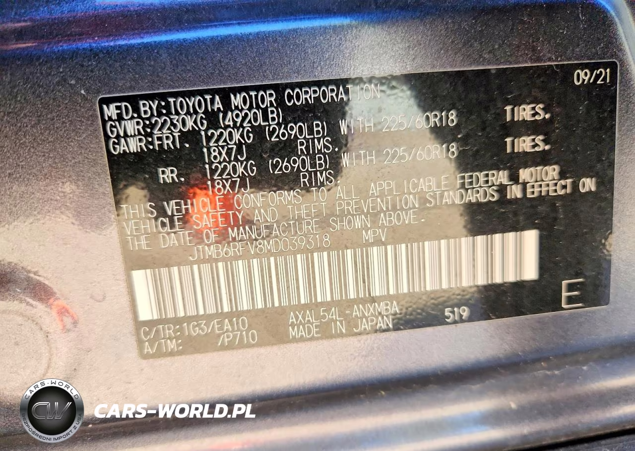 2021 Toyota Rav4 Hybrid Xle Premium VIN:JTMB6RFV8MD039318 - 13