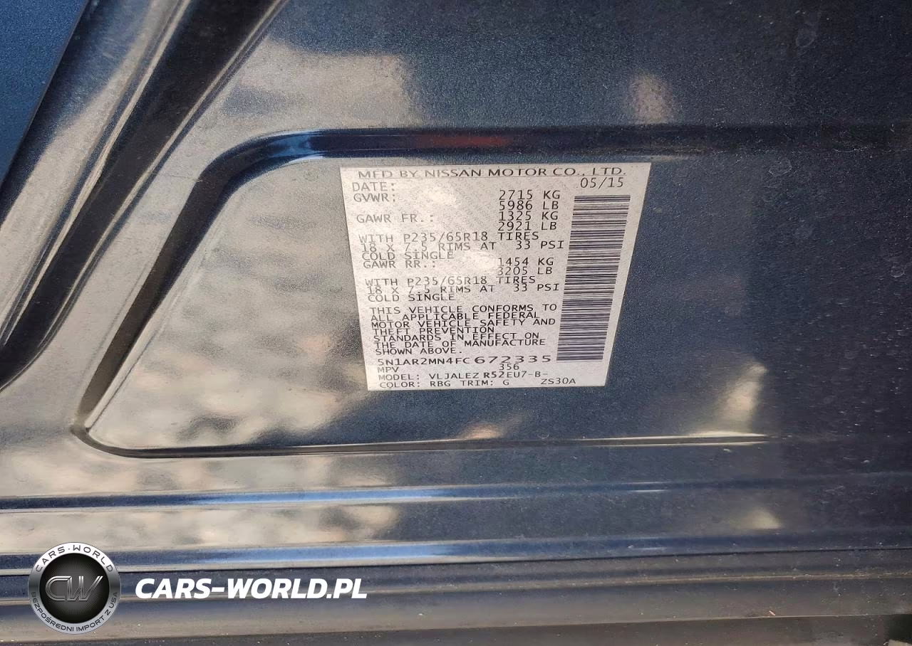 2015 Nissan Path Finde VIN:5N1AR2MN4FC672335 - 12