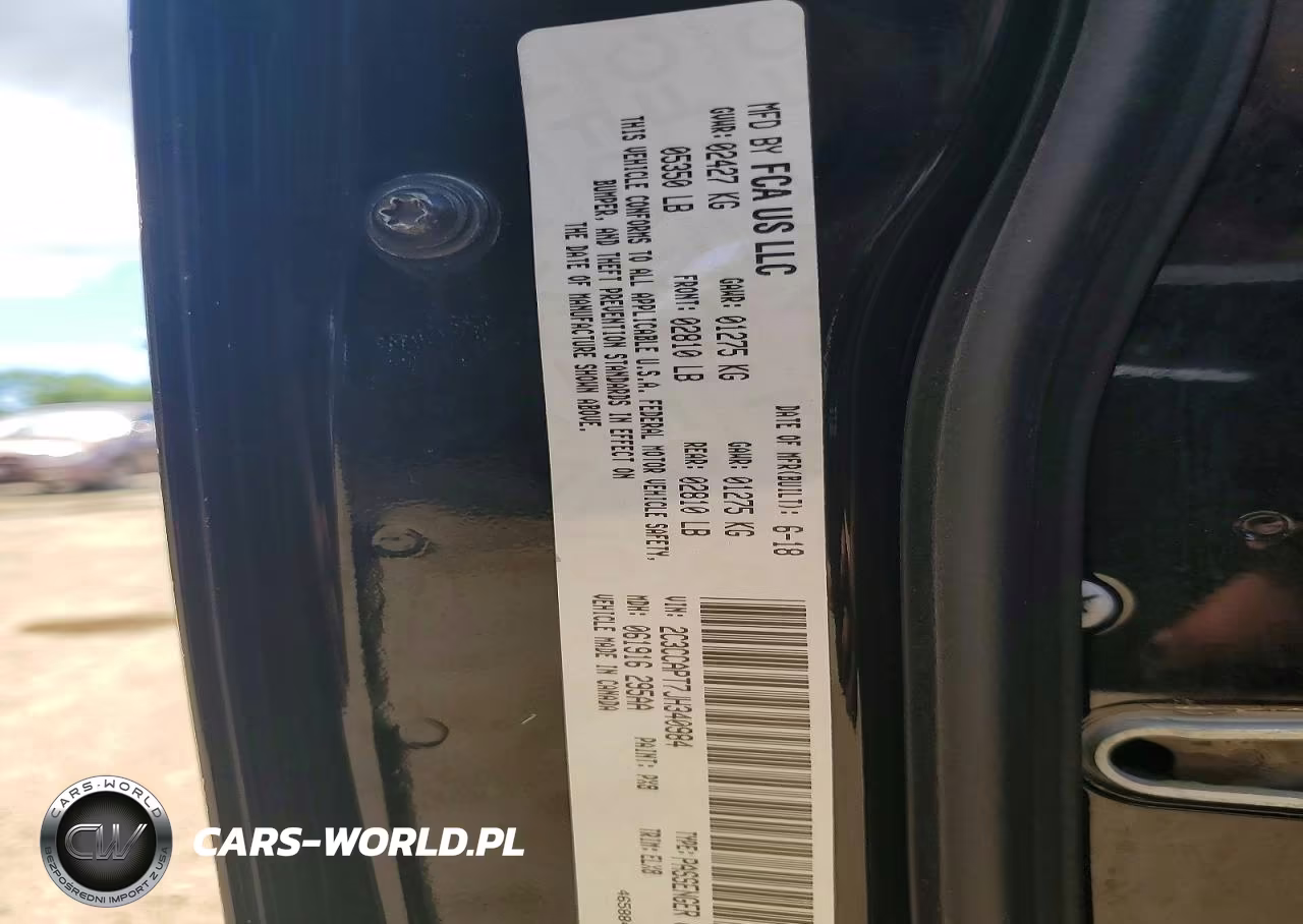 2018 Chrysler 300 C Rwd VIN:2C3CCAPT7JH340984 - 12