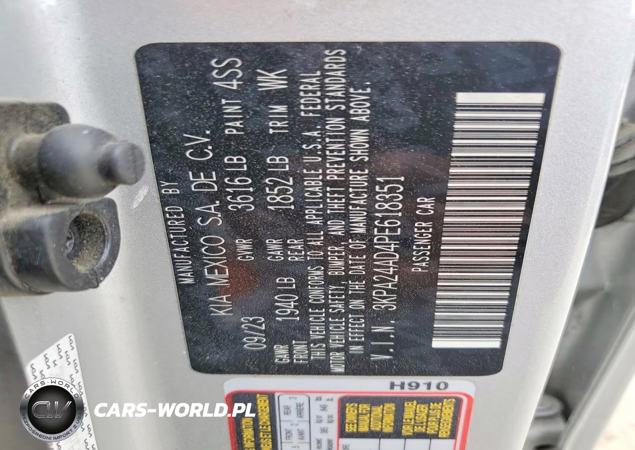 2023 Kia Rio Lx VIN:3KPA24AD4PE618351 - 12
