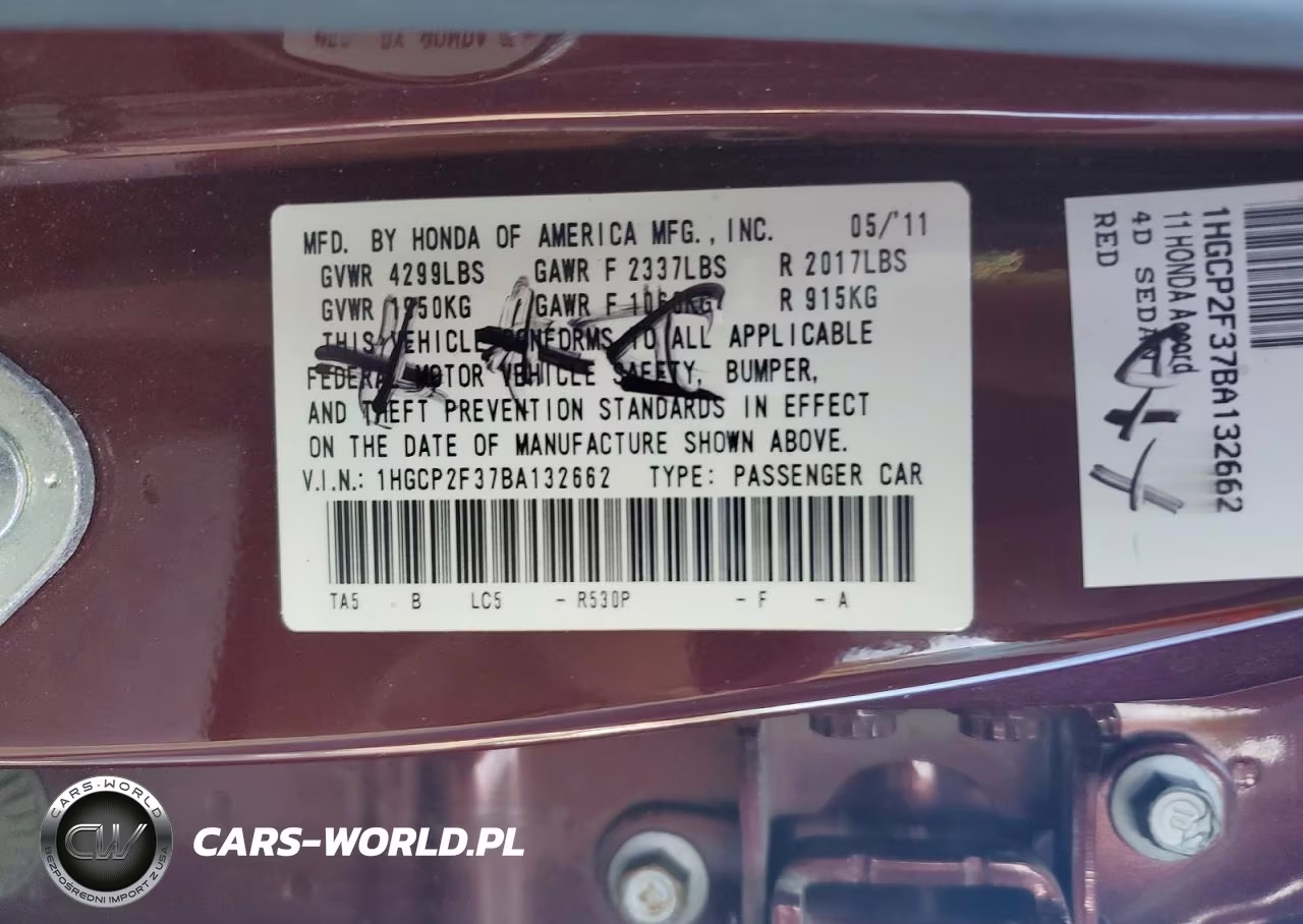 2011 Honda Accord Lx VIN:1HGCP2F37BA132662 - 12