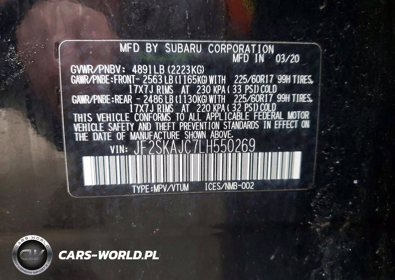 2020 Subaru Forester Premium VIN:JF2SKAJC7LH550269 - 13