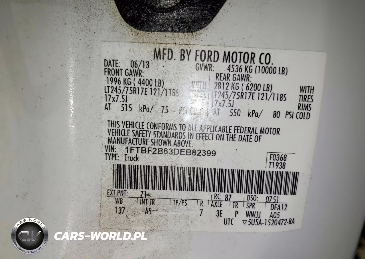 2013 Ford F250 Cng 4X4 VIN:1FTBF2B63DEB82399 - 13