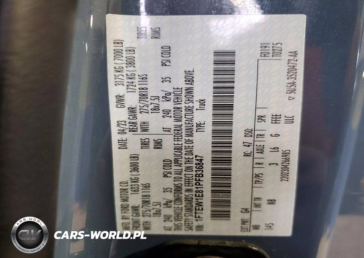 2023 Ford F150 Supercrew VIN:1FTEW1E81PFB36847 - 12