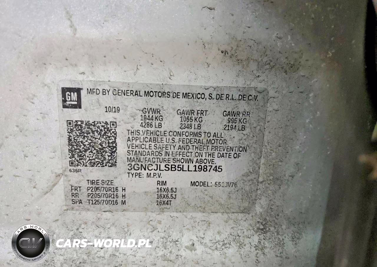 2020 Chevrolet Trax 1Lt VIN:3GNCJLSB5LL198745 - 12