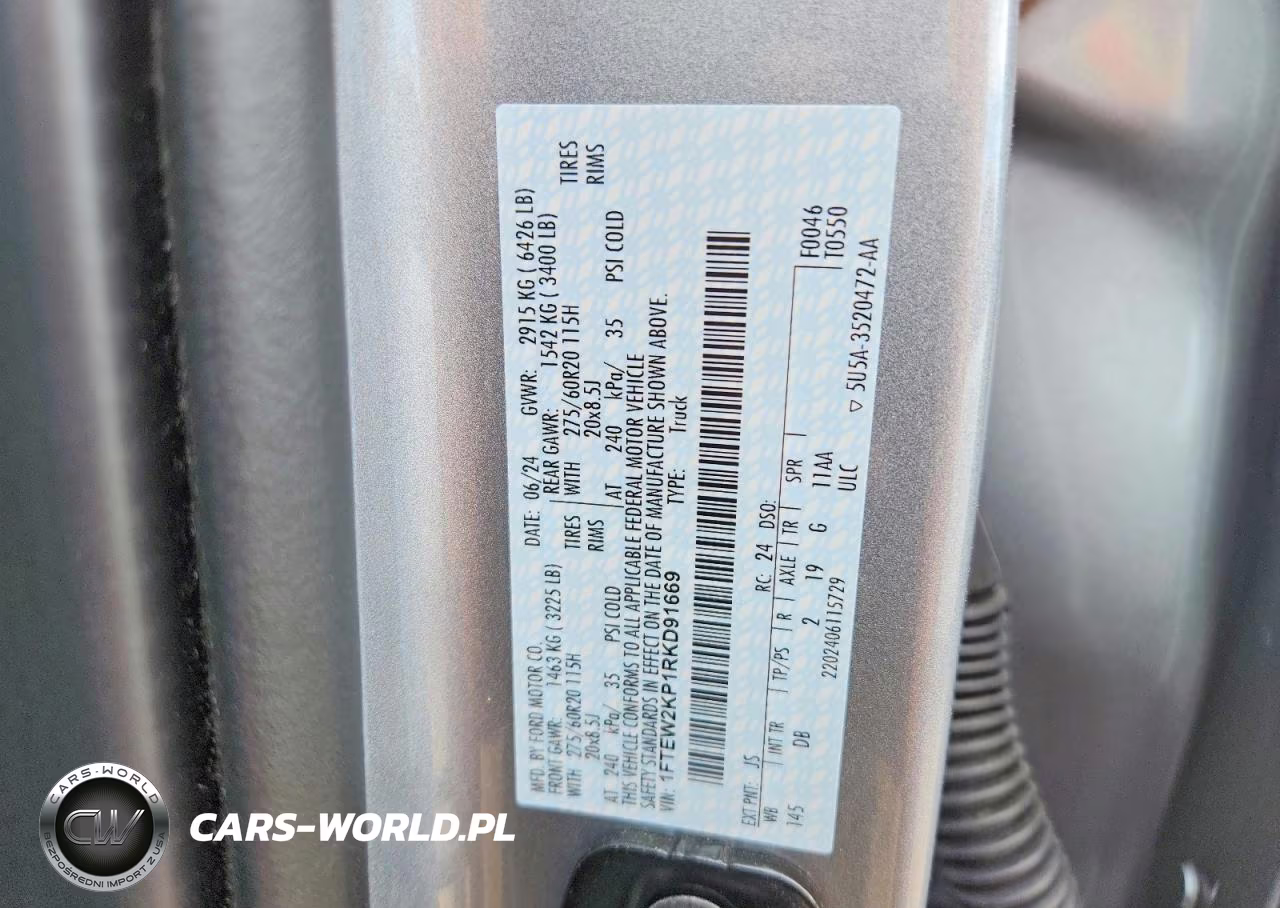 2024 Ford F150 Stx VIN:1FTEW2KP1RKD91669 - 13