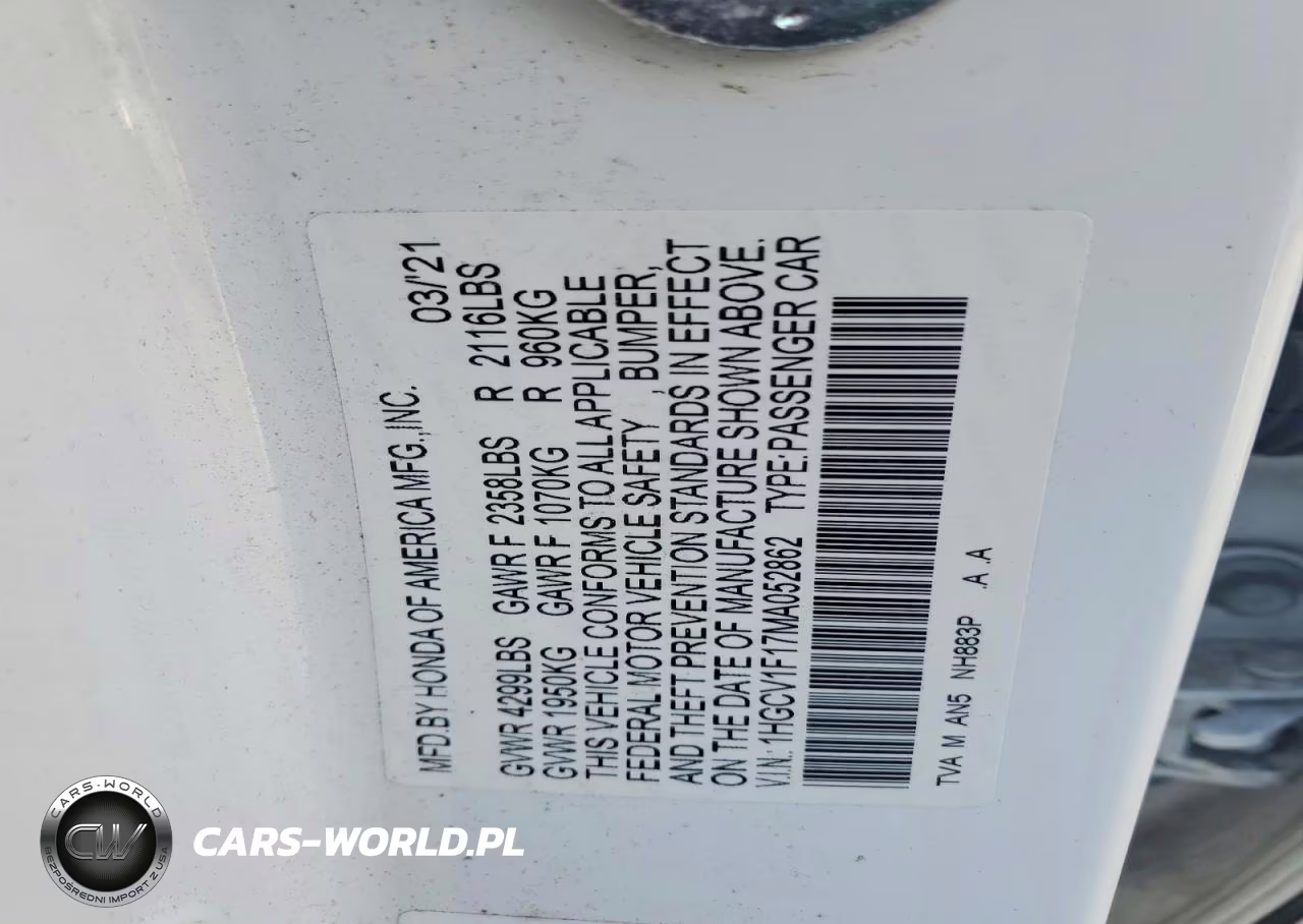 2021 Honda Accord Lx VIN:1HGCV1F17MA052862 - 12