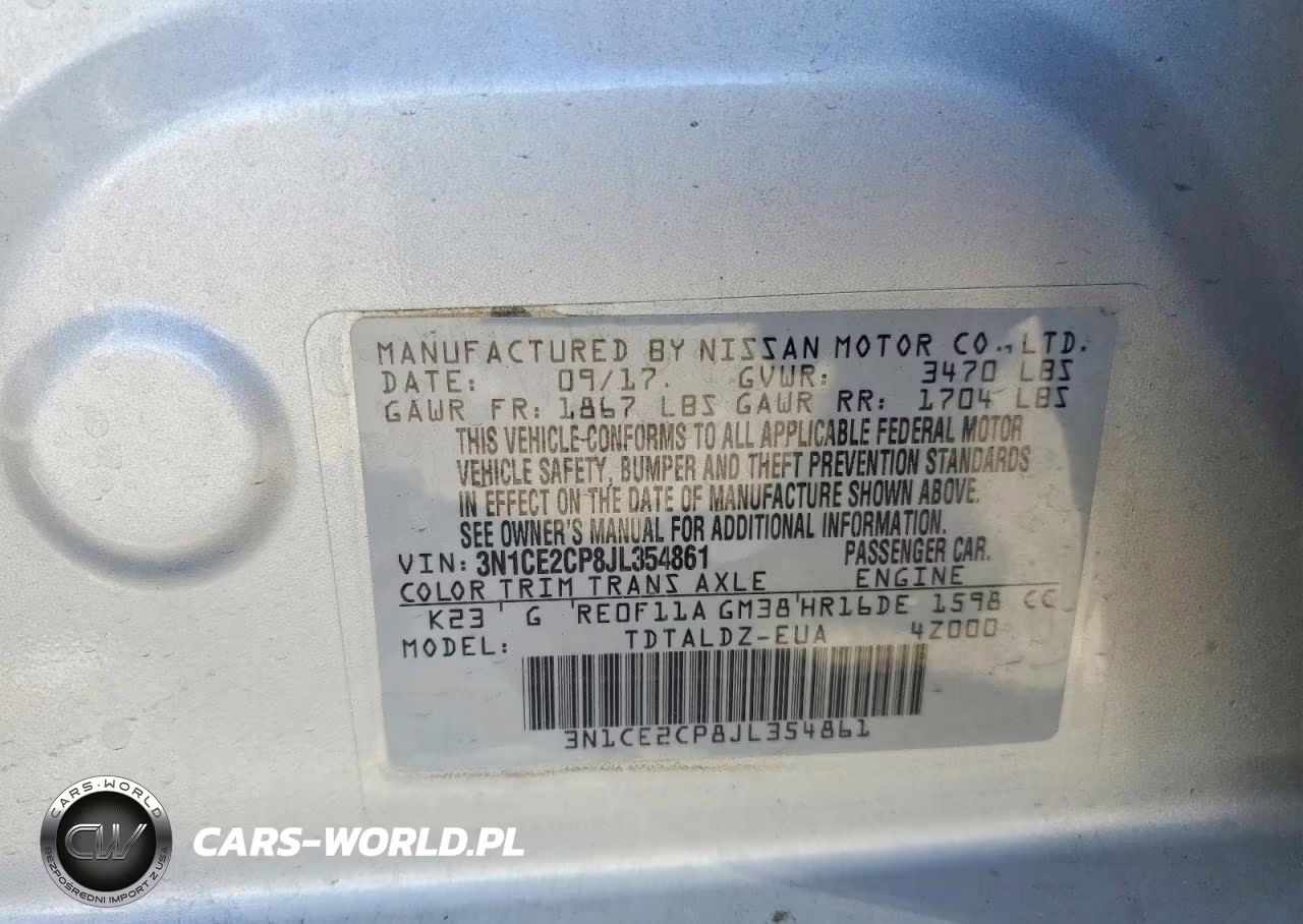 2018 Nissan Versa Note Sv VIN:3N1CE2CP8JL354861 - 12
