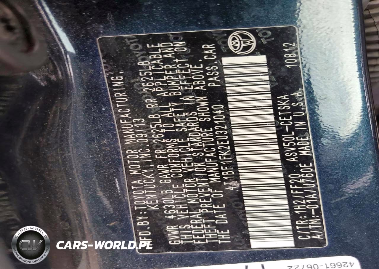 2014 Toyota Camry Se VIN:4T1BF1FK2EU321040 - 12