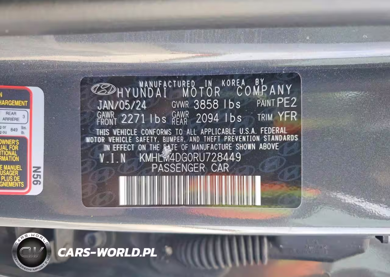 2024 Hyundai Elantra Sel VIN:KMHLM4DG0RU728449 - 13