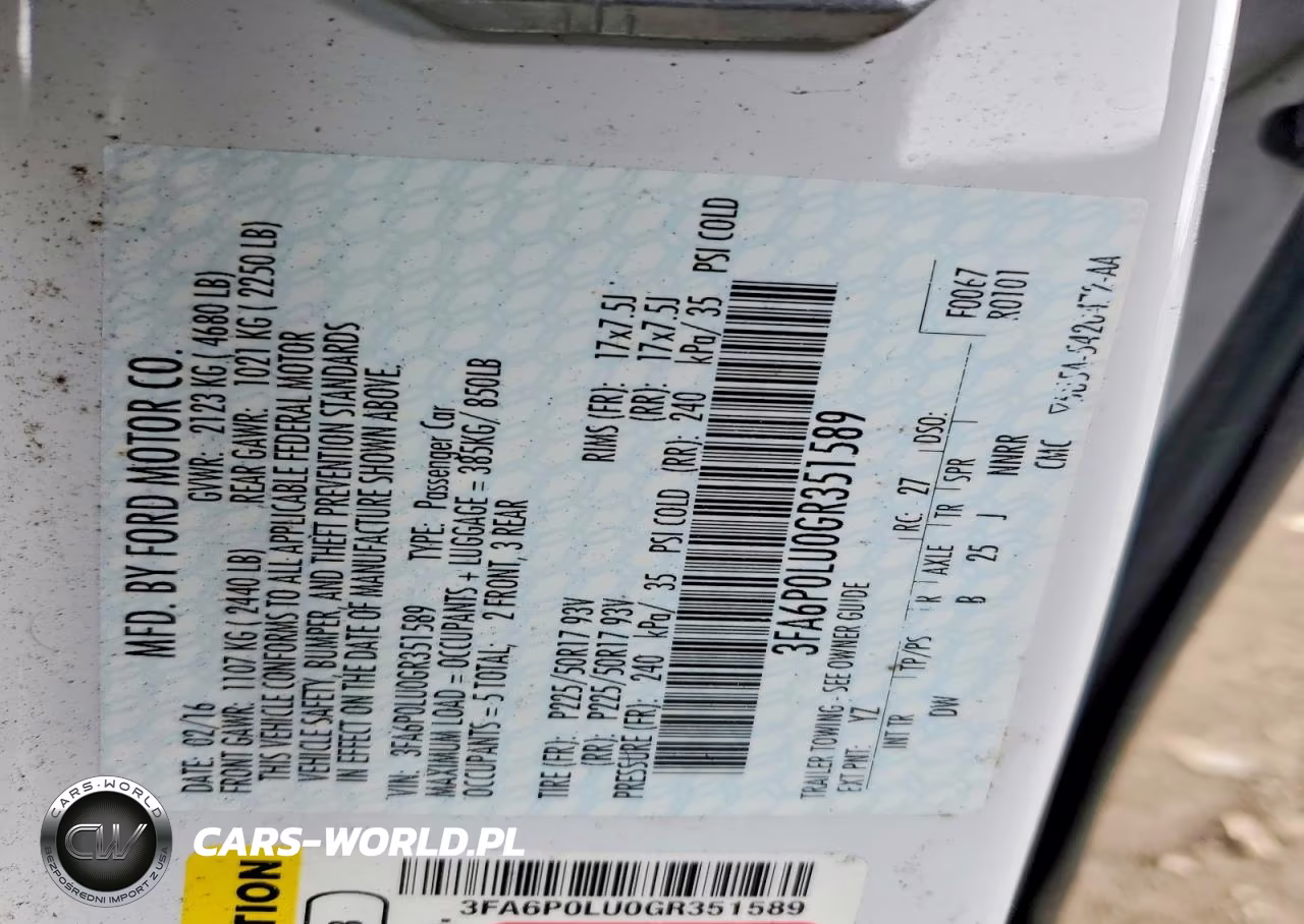 2016 Ford Fusion Se Hybrid VIN:3FA6P0LU0GR351589 - 12