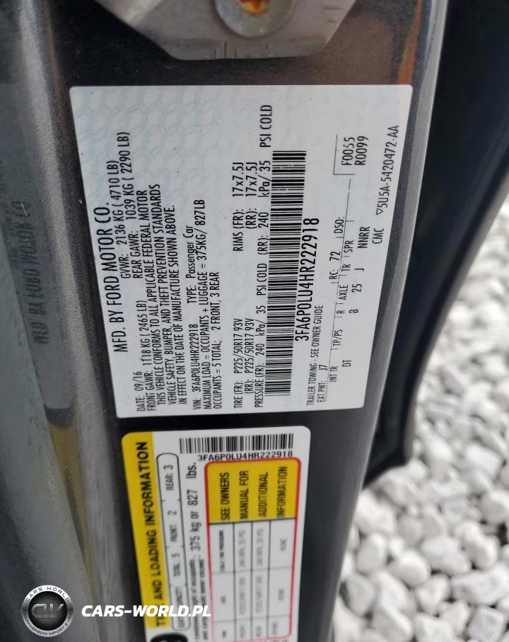 2017 Ford Fusion Se Hybrid VIN:3FA6P0LU4HR222918 - 12