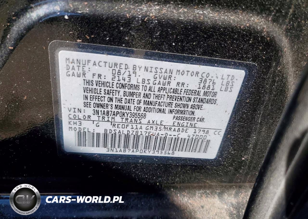 2019 Nissan Sentra Sv VIN:3N1AB7AP0KY395568 - 12