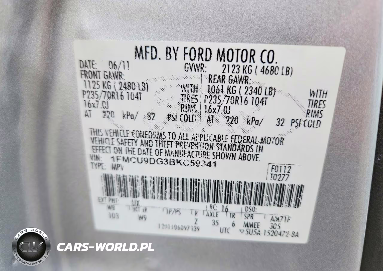 2011 Ford Escape Xlt VIN:1FMCU9DG3BKC59341 - 12