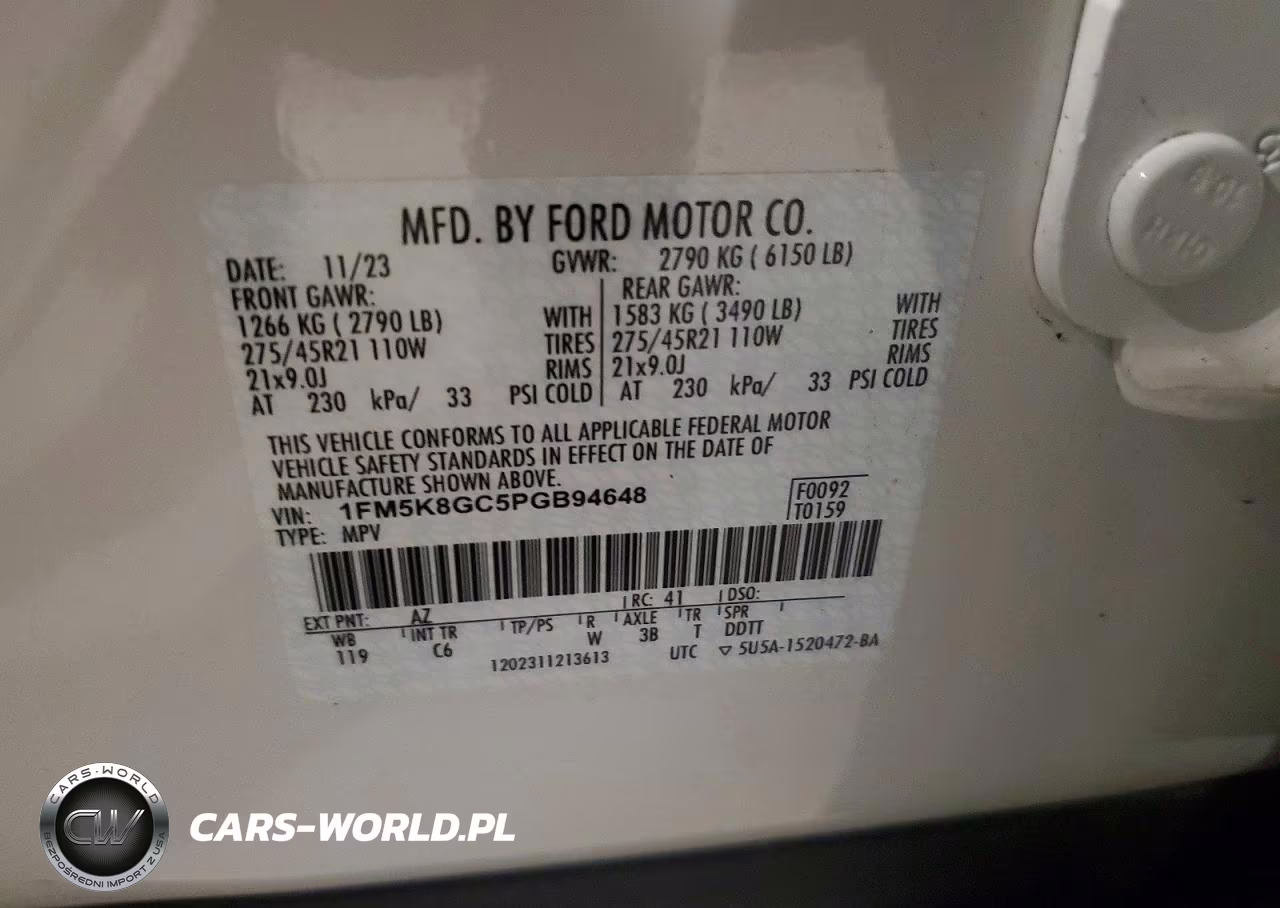 2023 Ford Explorer St VIN:1FM5K8GC5PGB94648 - 13