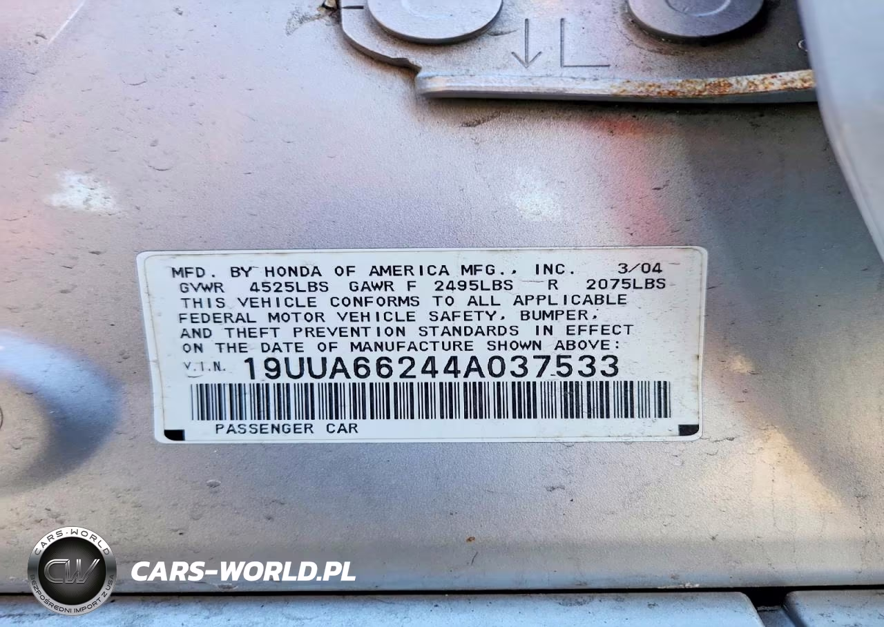 2004 Acura Tl VIN:19UUA66244A037533 - 12