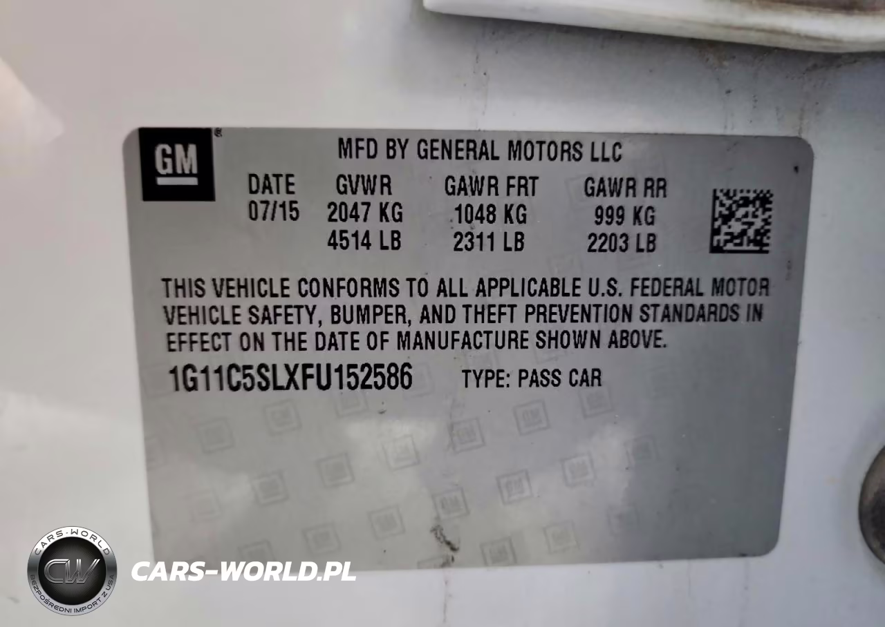 2015 Chev Malibu 1Lt VIN:1G11C5SLXFU152586 - 12