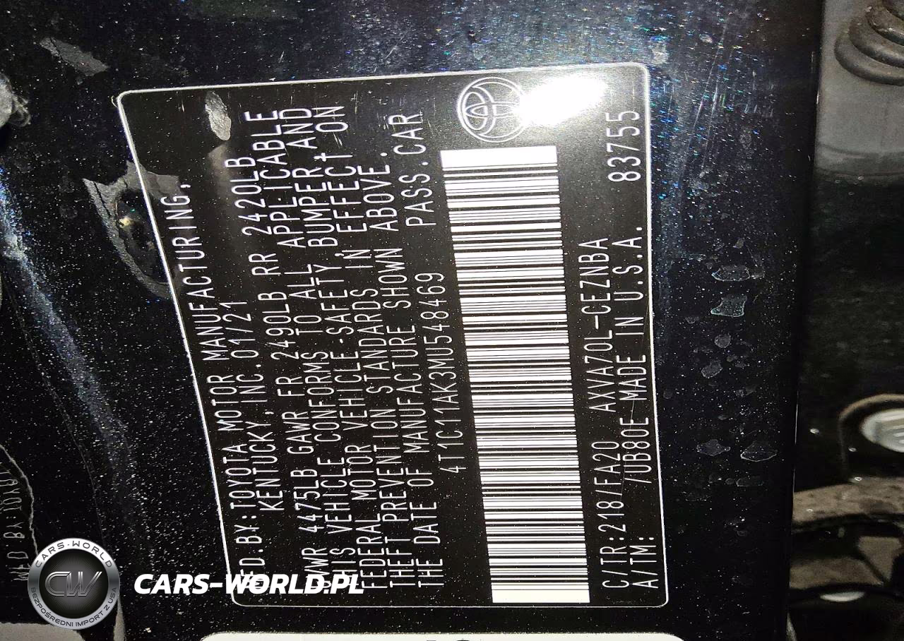 2021 Toyota Camry Le VIN:4T1C11AK3MU548469 - 12