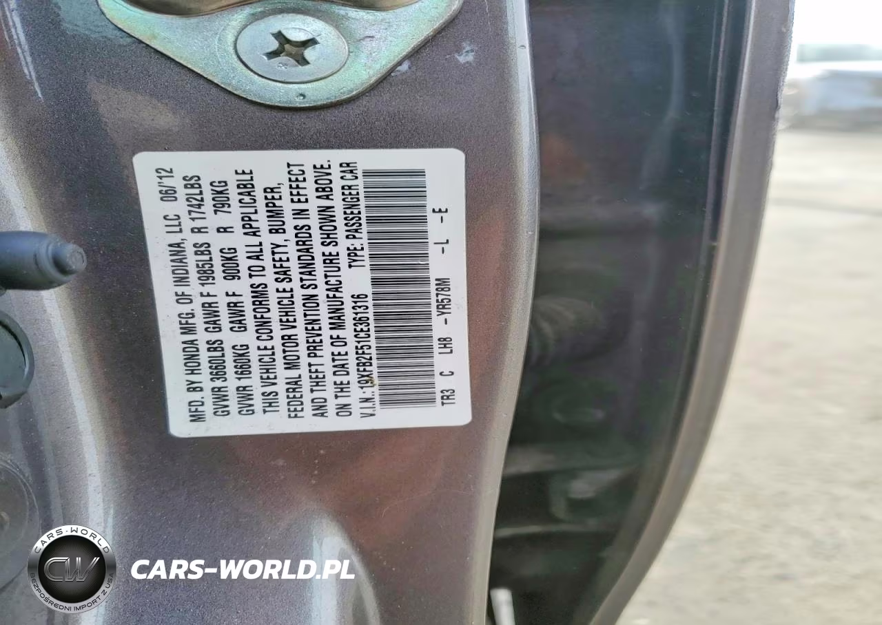2012 Honda Civic Lx VIN:19XFB2F51CE361316 - 13