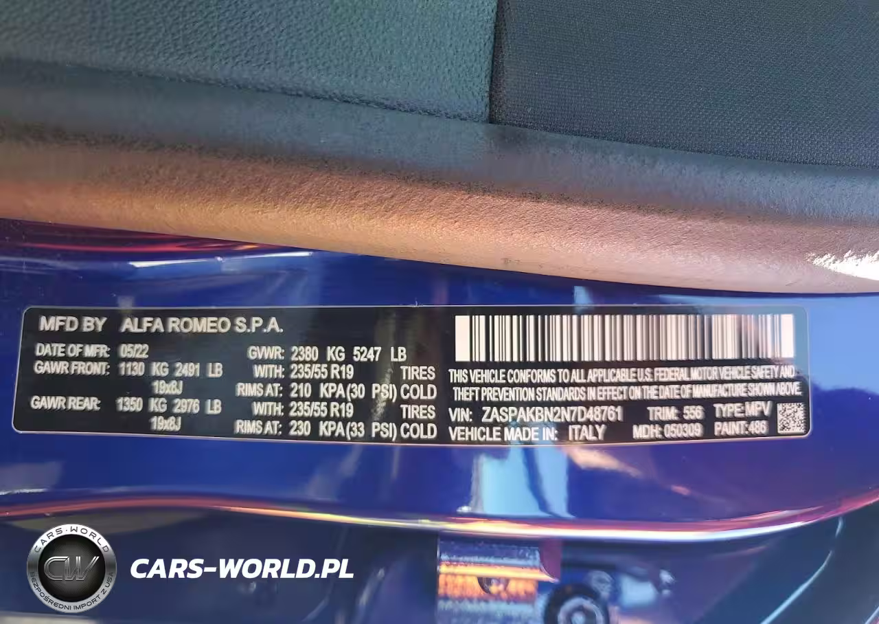 2022 Alfa Romeo Stelvio Ti VIN:ZASPAKBN2N7D48761 - 12