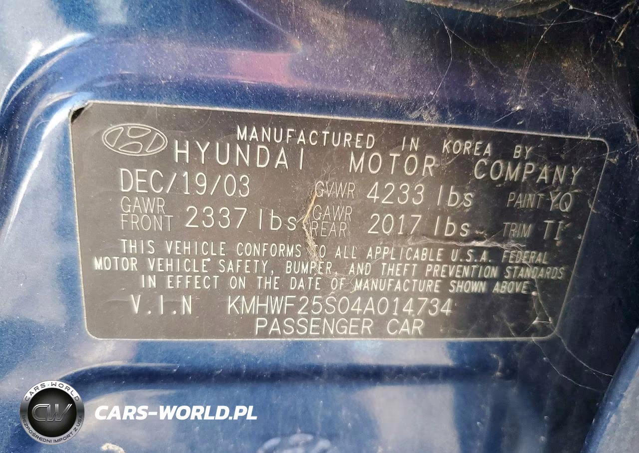 2004 Hyundai Sonata Base VIN:KMHWF25S04A014734 - 12