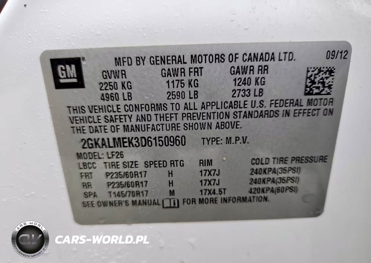 2013 GMC Terrain Sle VIN:2GKALMEK3D6150960 - 14
