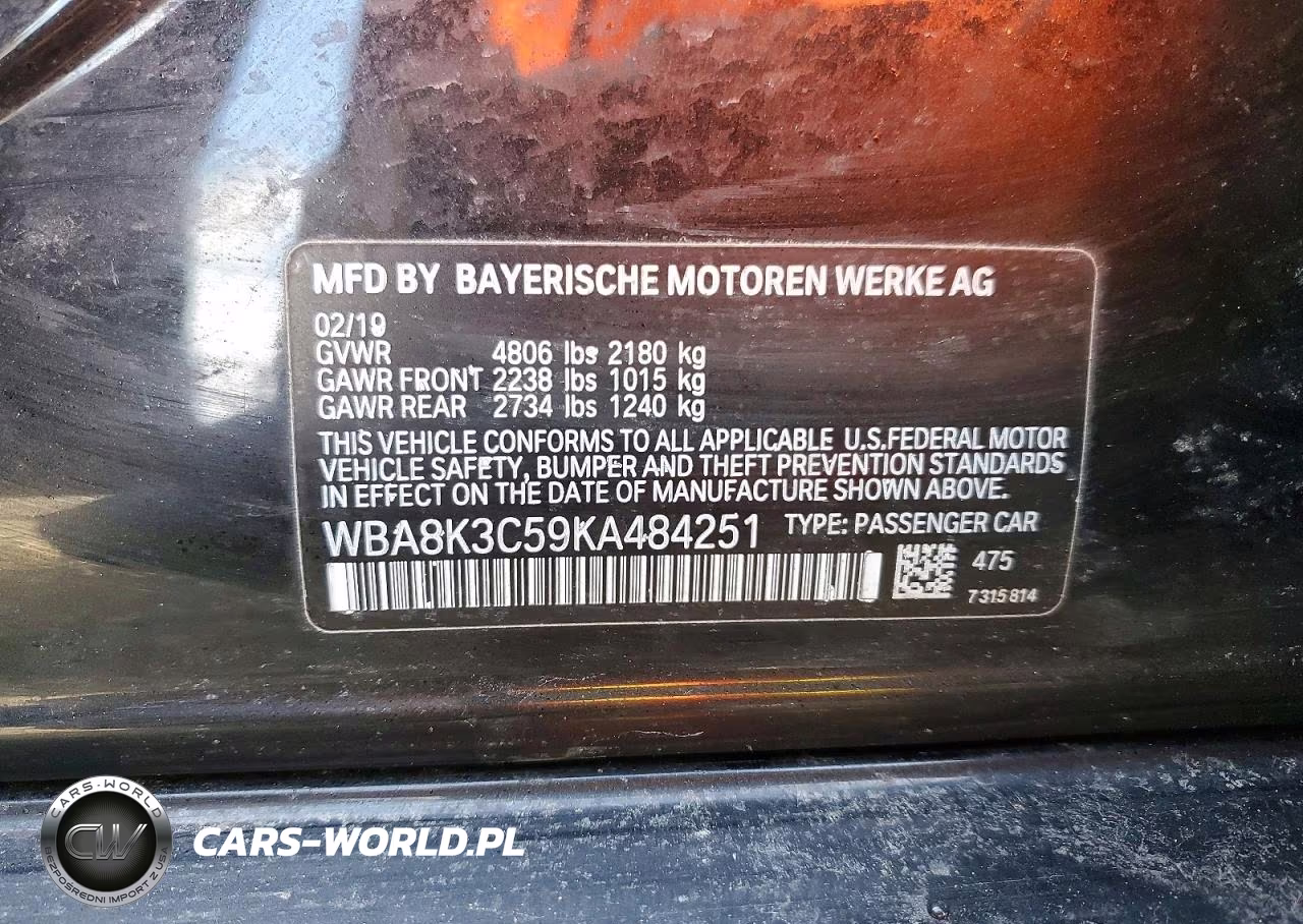 2019 BMW 330Xi VIN:WBA8K3C59KA484251 - 12