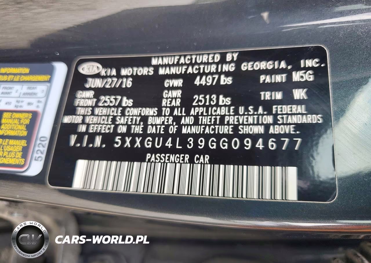 2016 Kia Optima Ex VIN:5XXGU4L39GG094677 - 12