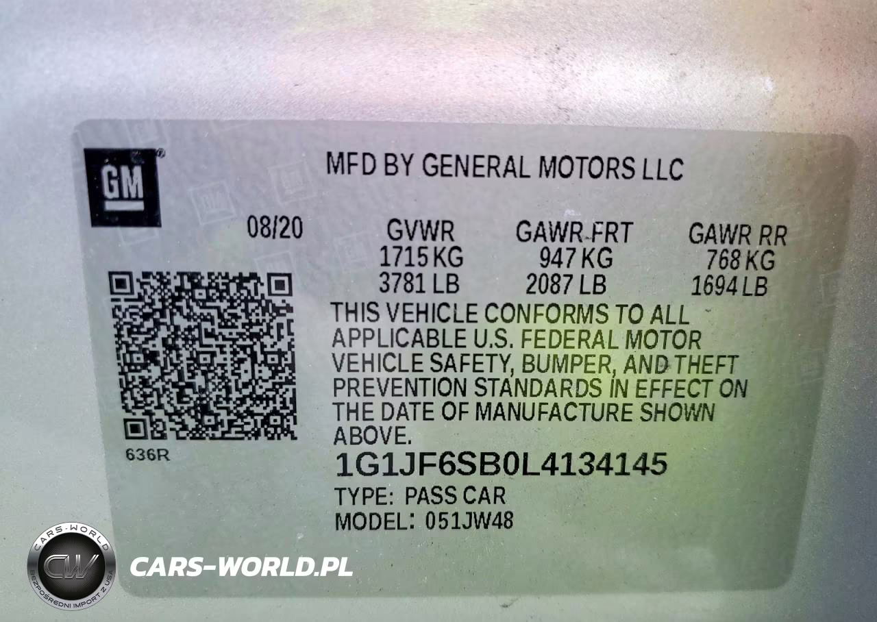 2020 Chevrolet Sonic Premier VIN:1G1JF6SB0L4134145 - 13