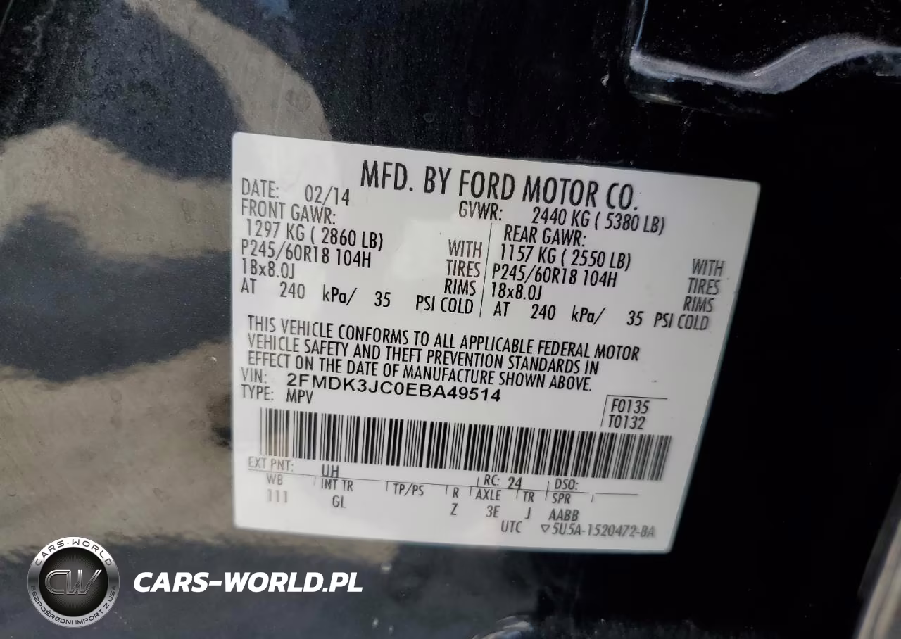 2014 Ford Edge Sel VIN:2FMDK3JC0EBA49514 - 14