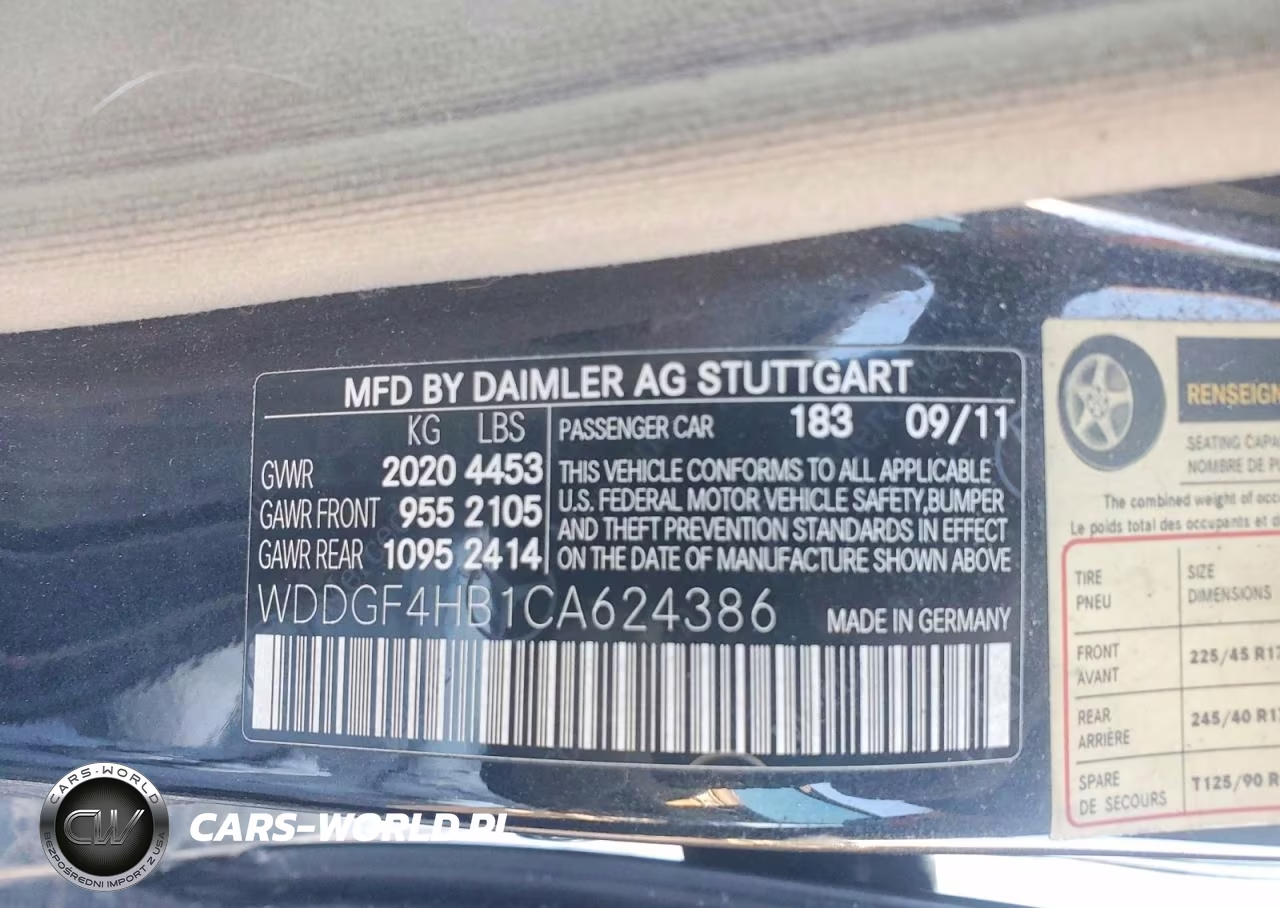 2012 Mercedes-Benz C 250 VIN:WDDGF4HB1CA624386 - 13