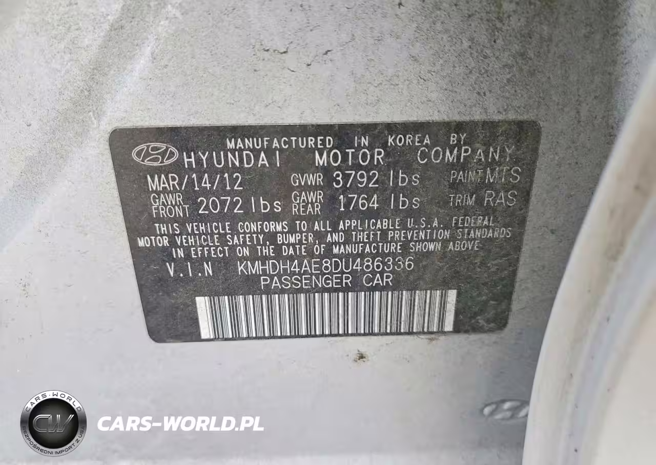 2013 Hyundai Elantra Limited VIN:KMHDH4AE8DU486336 - 12