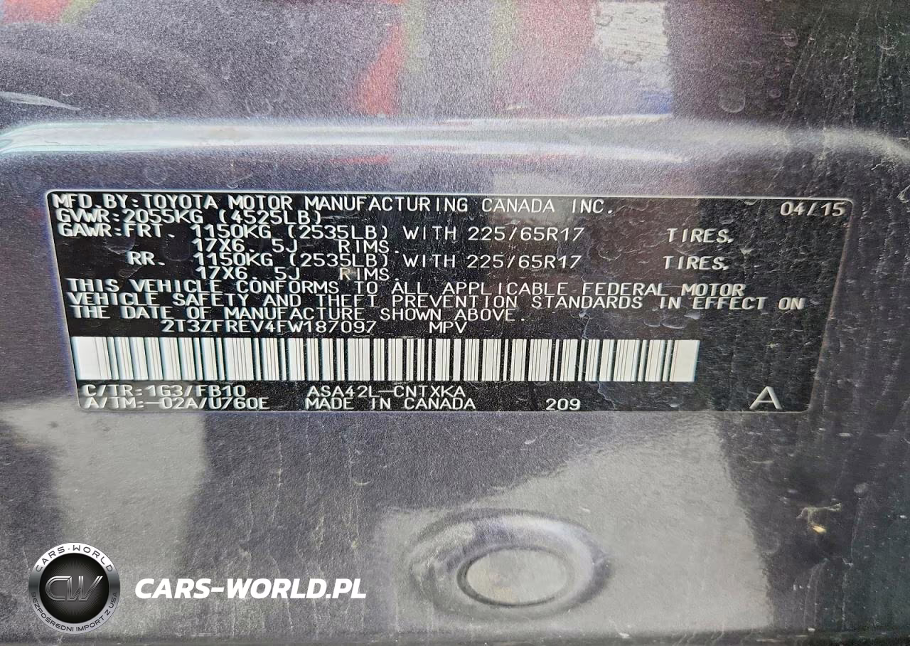 2015 Toyota Rav4 Le VIN:2T3ZFREV4FW187097 - 12